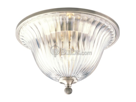 Progress Lighting P2819-101 Close-to-Ceiling, Clear Crystal Glass, Two-Light Fixture, Roxbury Collection, Classic Silver
