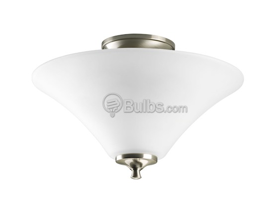 Progress Lighting P3855-09 Close-to-Ceiling, Two-Light Semi-Flush Fixture, Janos Collection, Brushed Nickel