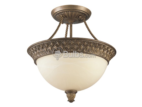 Progress Lighting P3541-86 Close-to-Ceiling, Two-Light Semi-Flush Fixture, Savannah Collection, Burnished Chestnut Finish