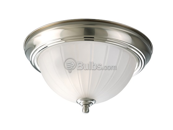 Progress Lighting P3816-09 Close-to-Ceiling, One-Light Fixture, Melon Etched Glass, Brushed Nickel