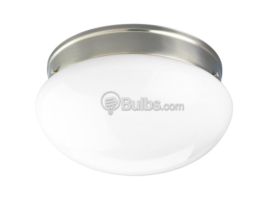 Progress Lighting P3412-09 Close-to-Ceiling, 10" Fitter, Two-Light Fixture, White Glass, Brushed Nickel