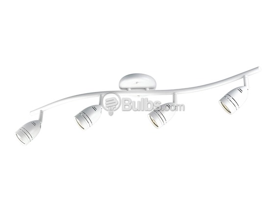 Progress Lighting P6163-30WB Four-Light Wavy Wall or Ceiling Mount Light Fixture With Multi-Directional Heads, White