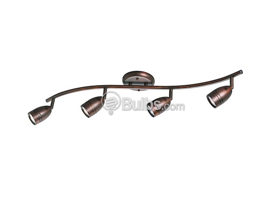 Progress Lighting P6163-174WB Four-Light Wavy Wall or Ceiling Mount Light Fixture With Multi-Directional Heads, Urban Bronze