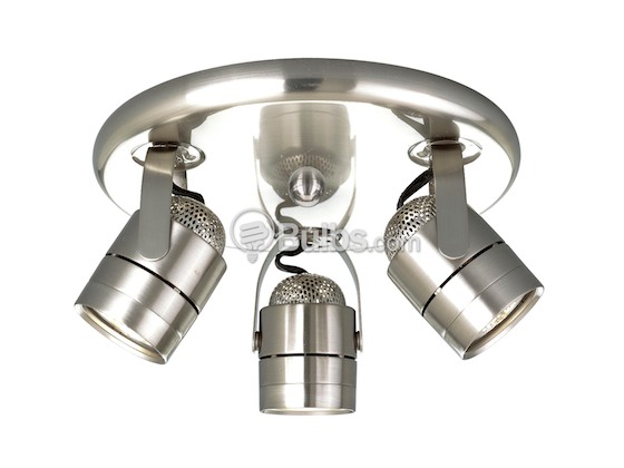 Progress Lighting P6153-09WB Three-Light Ceiling Mount Pinhole Back Directional Light Fixture, Brushed Nickel