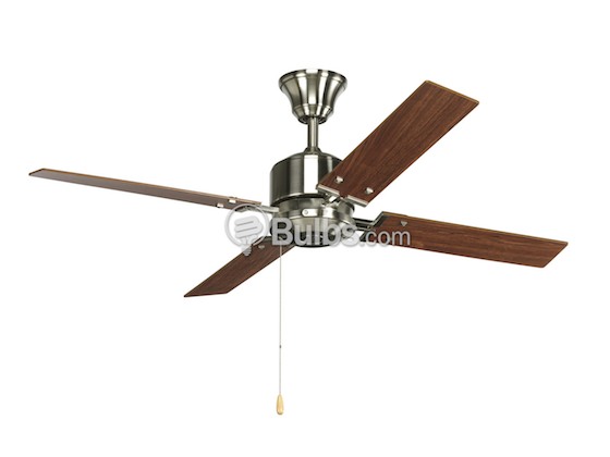 Progress Lighting P2531-09 52" North Park Ceiling Fan, Brushed Nickel with Reversible Natural Cherry/Cherry Blades