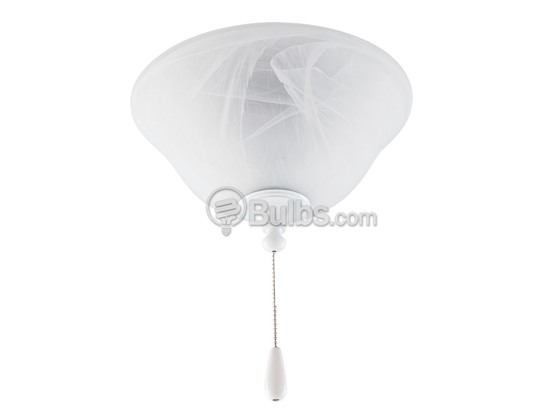 Progress Lighting P2621-30EBWB Alabaster Bowl Ceiling Fan Light Kit, White