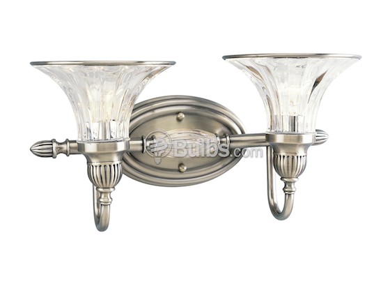 Progress Lighting P2726-101 Two-Light Roxbury Collection Bath & Vanity Light Fixture, Classic Silver Finish