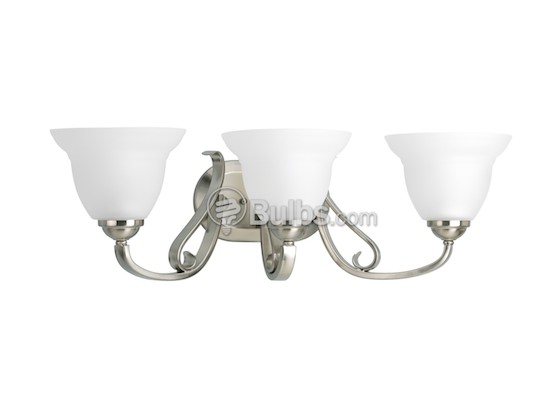 Progress Lighting P2883-09 P2883-09  Three-Light Wall Bracket Light Fixture, Torino Collection, Brushed Nickel