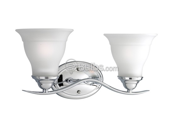 Progress Lighting P3191-15 Two-Light Wall Bracket Light Fixture, Trinity Collection, Polished Chrome
