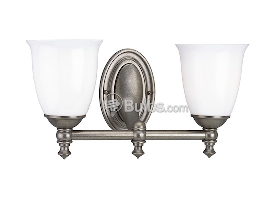 Progress Lighting P3028-03 Two-Light Wall Bracket Light Fixture, Victorian Collection, Aged Pewter Finish