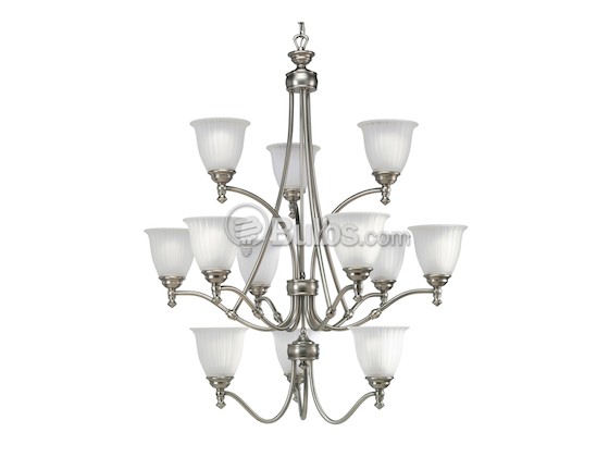 Progress Lighting P4510-81 Twelve-Light Chandelier Fixture, Renovations Collection, Antique Nickel Finish