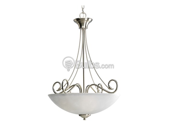 Progress Lighting P3325-09 Three-Light Foyer Fixture, Pavilion Collection, Brushed Nickel