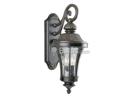 Progress Lighting P5836-77 Two-Light Outdoor Wall Lantern, Nottingham Collection, Forged Bronze Finish