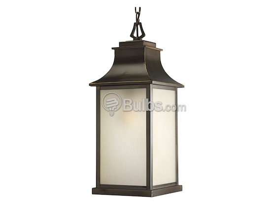 Progress Lighting P5554-108 One-Light Outdoor Hanging Lantern Fixture, Salute Collection, Oil Rubbed Bronze Finish