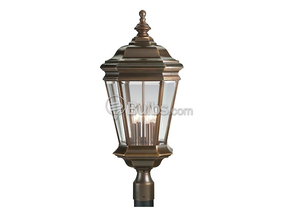 Progress Lighting P5474-108 Four-Light Outdoor Post Lantern, Crawford Collection, Oil Rubbed Bronze Finish