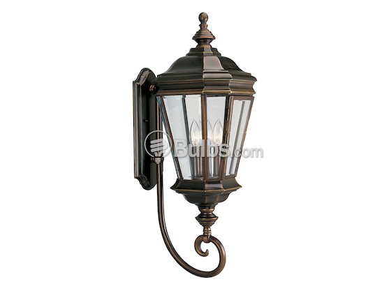 Progress Lighting P5672-108 Three-Light Outdoor Wall Lantern, Crawford Collection, Oil Rubbed Bronze Finish