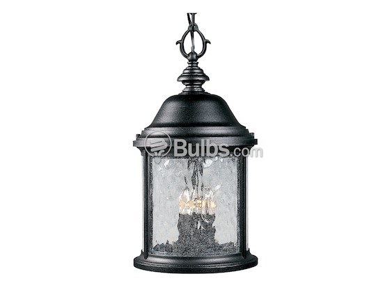 Progress Lighting P5550-31 Three-Light Outdoor Hanging Lantern Fixture, Ashmore Collection, Textured Black