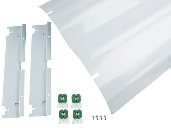 LeanLight KTC-02B02-WA 2-Lamp 2x2 T8 Prismatic Troffer Retrofit Kit, Shunted Sockets