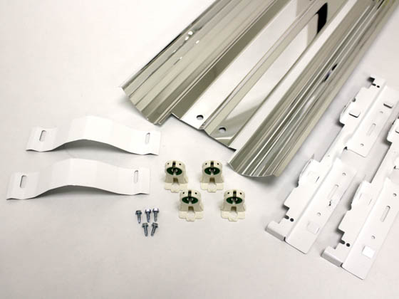 US Energy Sciences KTC-02B04-EA 2-Lamp 2x4 T8 Prismatic Troffer Retrofit Kit, Enhanced Aluminum