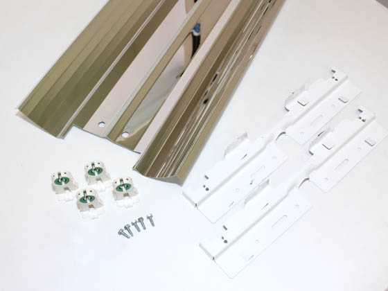 US Energy Sciences KPG-02B04-EA 2-Lamp 2x4 T8 18 Cell Parabolic Troffer Retrofit Kit, Enhanced Aluminum