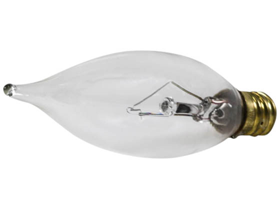 Bulbrite 403125 25CFC/25/3 (130V) 25W 130V Clear Bent Tip Decorative Bulb, E12 Base