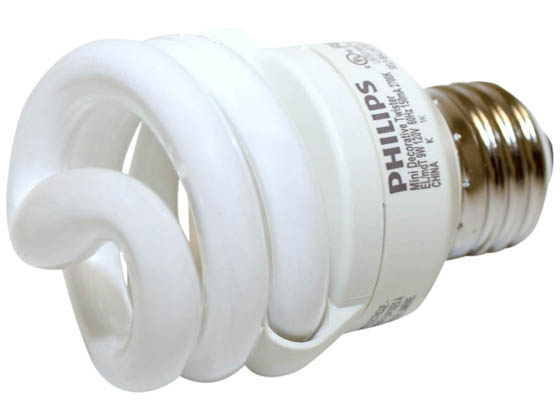 Philips Lighting 413988 EL/mdT2 9W Mini-Decorative Twist Philips 9W Warm White Spiral CFL Bulb, E26 Base