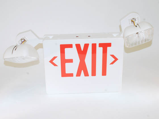 Simkar SK6600269 SCLI2RW Red LED Exit Sign 120 to 277V with Emergency Lights