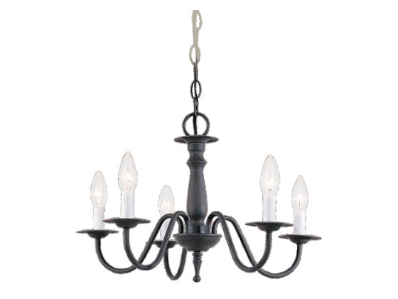 Sea Gull Lighting 3121-72 Five-Light Chandelier Fixture, Olde Iron