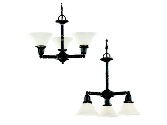 Sea Gull Lighting 31060-782 Three-Light Chandelier Fixture, Sussex Collection,  Heirloom Bronze