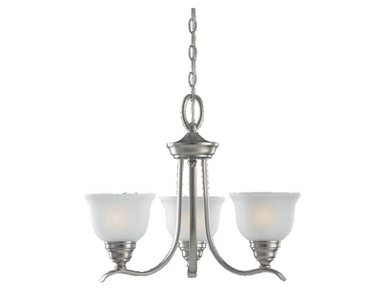 Sea Gull Lighting 31625BLE-962 Three-Light Fluorescent Chandelier Fixture, Wheaton Collection,  Brushed Nickel