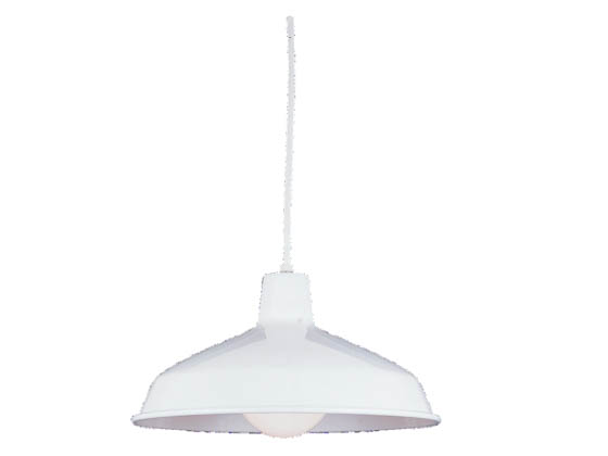 Sea Gull Lighting 6519-15 Single-Light Pendant Fixture, Painted Shade Pendant Collection, Clean White