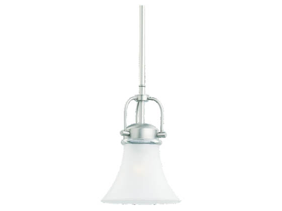Sea Gull Lighting 61283-965 Single-Light Mini-Pendant Fixture, Newport Collection, Antique Brushed Nickel