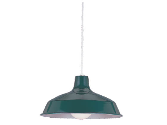 Sea Gull Lighting 6519-95 Single-Light Pendant Fixture, Painted Shade Pendant Collection, Emerald Green