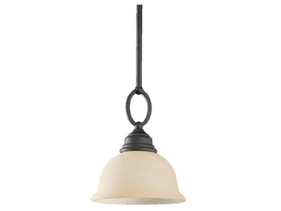 Sea Gull Lighting 61190-07 Single-Light Mini-Pendant Fixture, Serenity Collection, Weathered Iron