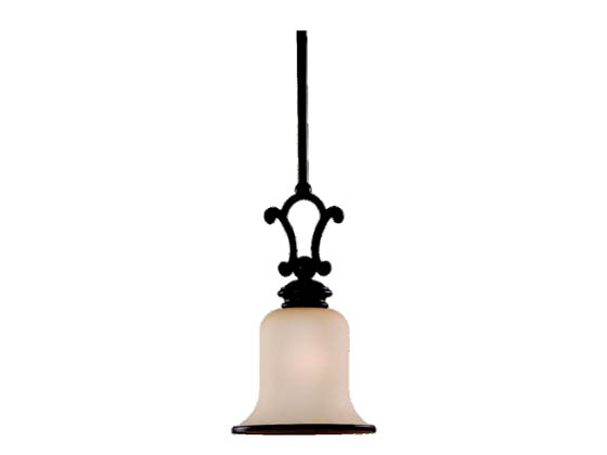 Sea Gull Lighting 61145BLE-814 Single-Light Mini-Pendant Fixture, Acadia Collection, Misted Bronze