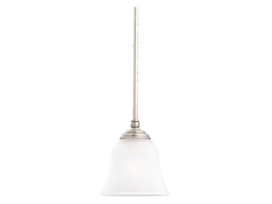 Sea Gull Lighting 69380BLE-965 Single-Light Mini-Pendant Fixture, Parkview Collection, Brushed Nickel