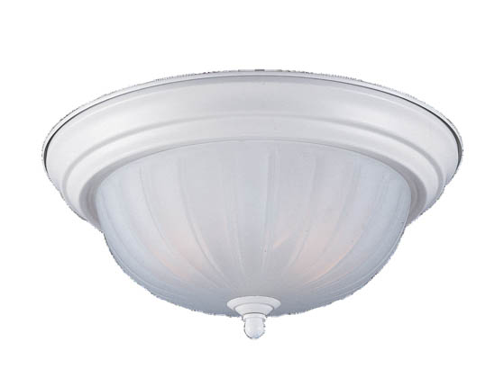 Sea Gull Lighting 7505-15 Close-to-Ceiling, Two-Light Fixture, Melon Shaped Satin White Glass, White Finish