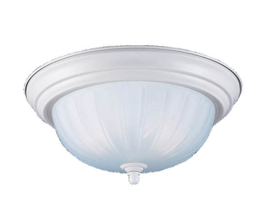 Sea Gull Lighting 7506-15 Close-to-Ceiling, Three-Light Fixture, Melon Shaped Satin White Glass, White