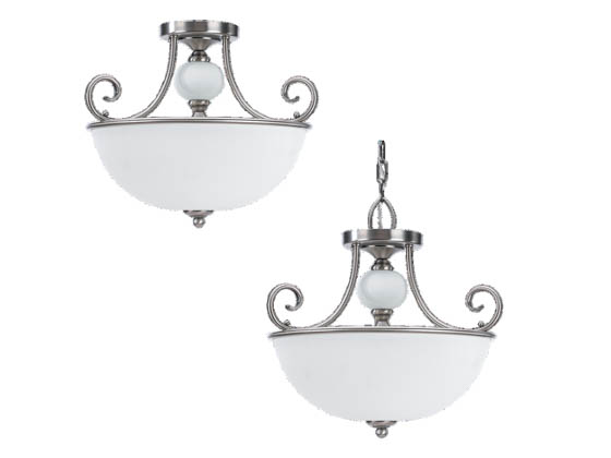 Sea Gull Lighting 51105-965 Close-to-Ceiling, Three-Light Semi-Flush Fixture, Montclaire Collection, Antique Brushed Nickel