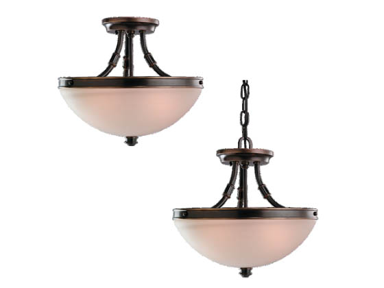 Sea Gull Lighting 77330-825 Close-to-Ceiling, Two-Light Semi-Flush Fixture, Warwick Collection, Vintage Bronze