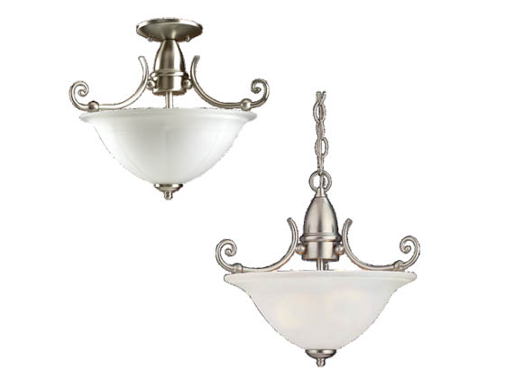 Sea Gull Lighting 51050-962 Close-to-Ceiling, Two-Light Semi-Flush Fixture, Canterbury Collection, Brushed Nickel