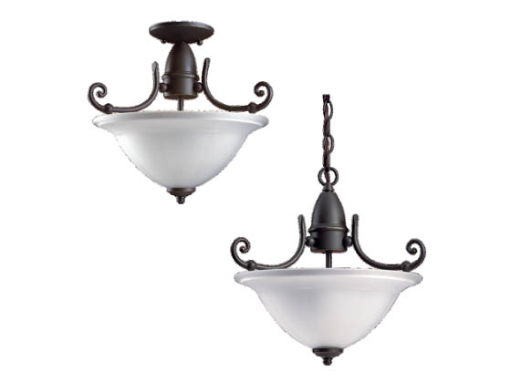 Sea Gull Lighting 51050-71 Close-to-Ceiling, Two-Light Semi-Flush Fixture, Canterbury Collection, Antique Bronze