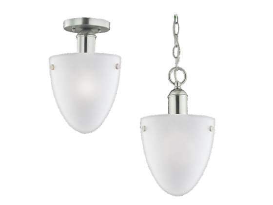 Sea Gull Lighting 51035-962 Close-to-Ceiling, One-Light Semi-Flush Fixture, Metropolis Collection, Brushed Nickel