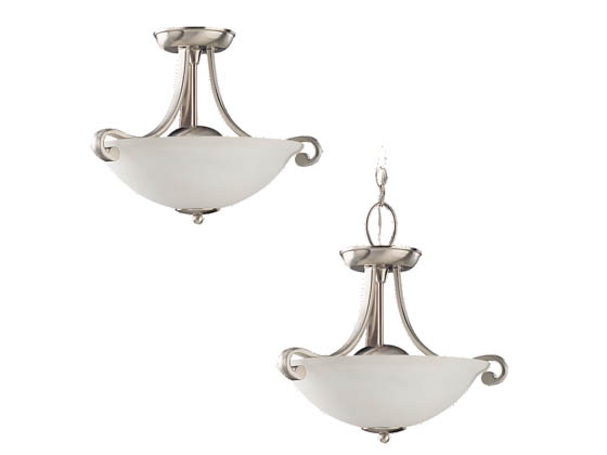 Sea Gull Lighting 59159BLE-962 Close-to-Ceiling, Three-Light Semi-Flush Fixture, Serenity Collection, Brushed Nickel Finish