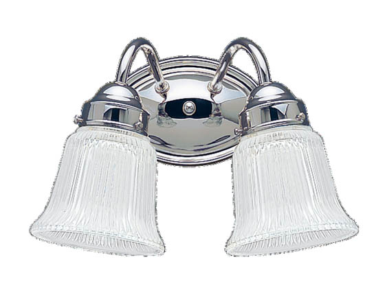 Sea Gull Lighting 4871-05 Two-Light Wall/Bath Light Fixture, Brookchester Collection, Cool Chrome