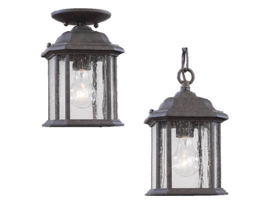 Sea Gull Lighting 60029-746 One-Light Outdoor Hanging Lantern Fixture, Kent  Collection, Oxford Bronze