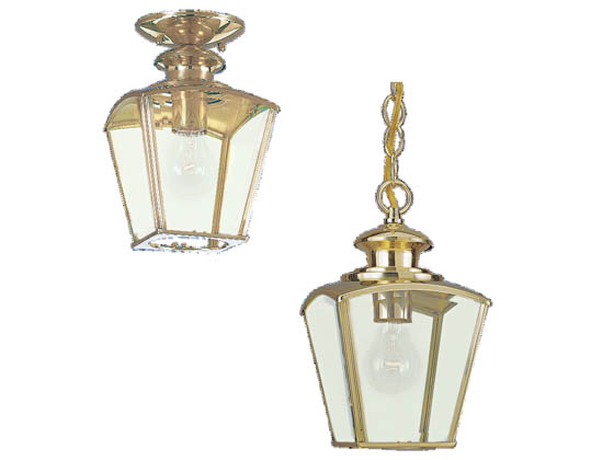 Sea Gull Lighting 6023-02 One-Light Outdoor Hanging Lantern Fixture, New Castle Collection, Polished Brass