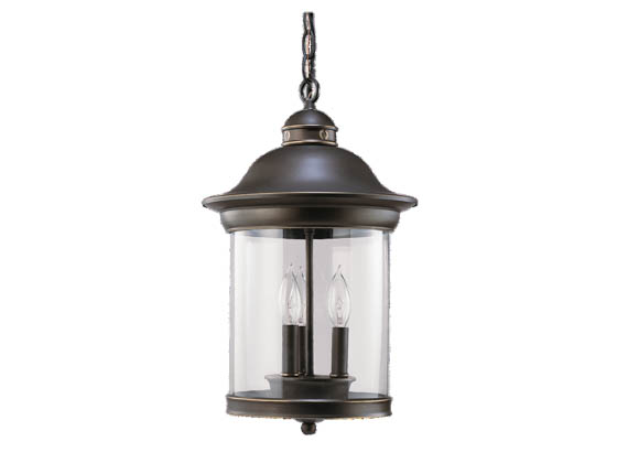 Sea Gull Lighting 60081-71 Three-Light Outdoor Hanging Lantern Fixture, Hermitage Collection, Antique Bronze