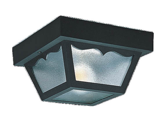 Sea Gull Lighting 7567-32 One-Light Outdoor Ceiling Light Fixture, Black