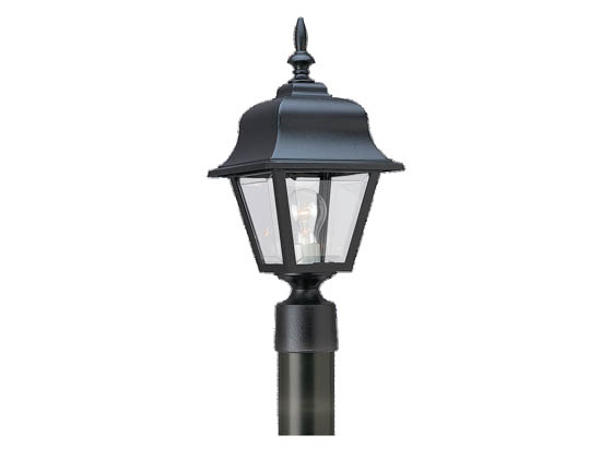 Sea Gull Lighting 8255-12 Single-Light Outdoor Post Lantern, Polycarb Painted Collection, Black